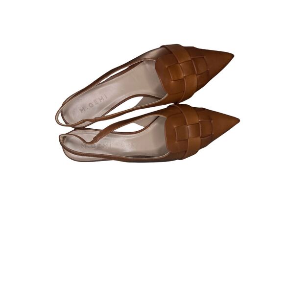 M.GEMI Woven Leather Slingback Flats Size 42 – Italian Crafted Pointed Toe - Picture 5 of 9